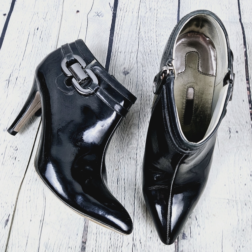 TED BAKER | patent leather pointed toe  high heel ankle boots booties